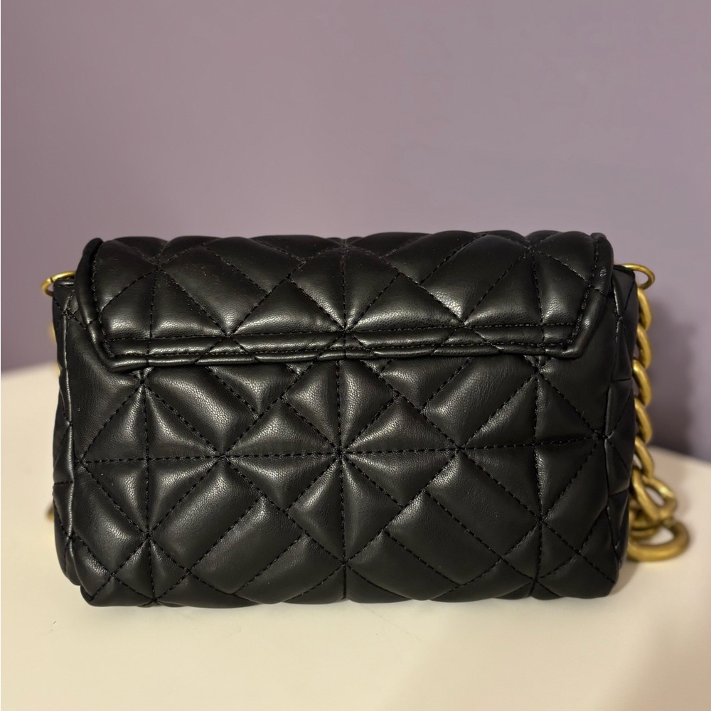 Black Quilted Shoulder Bag - Picture 2 of 3